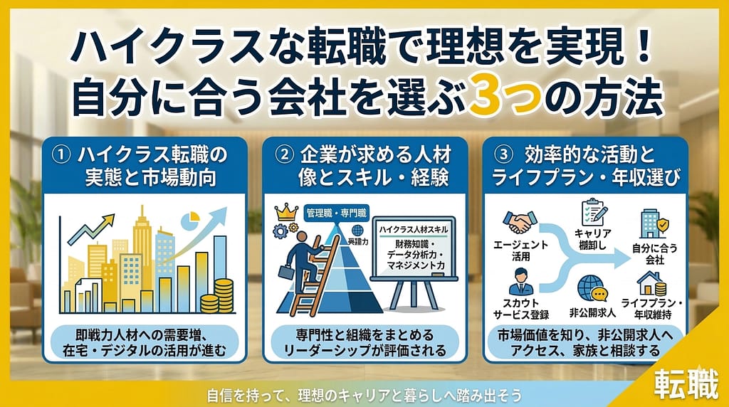 ハイクラスな転職で理想を実現！自分に合う会社を選ぶ3つの方法